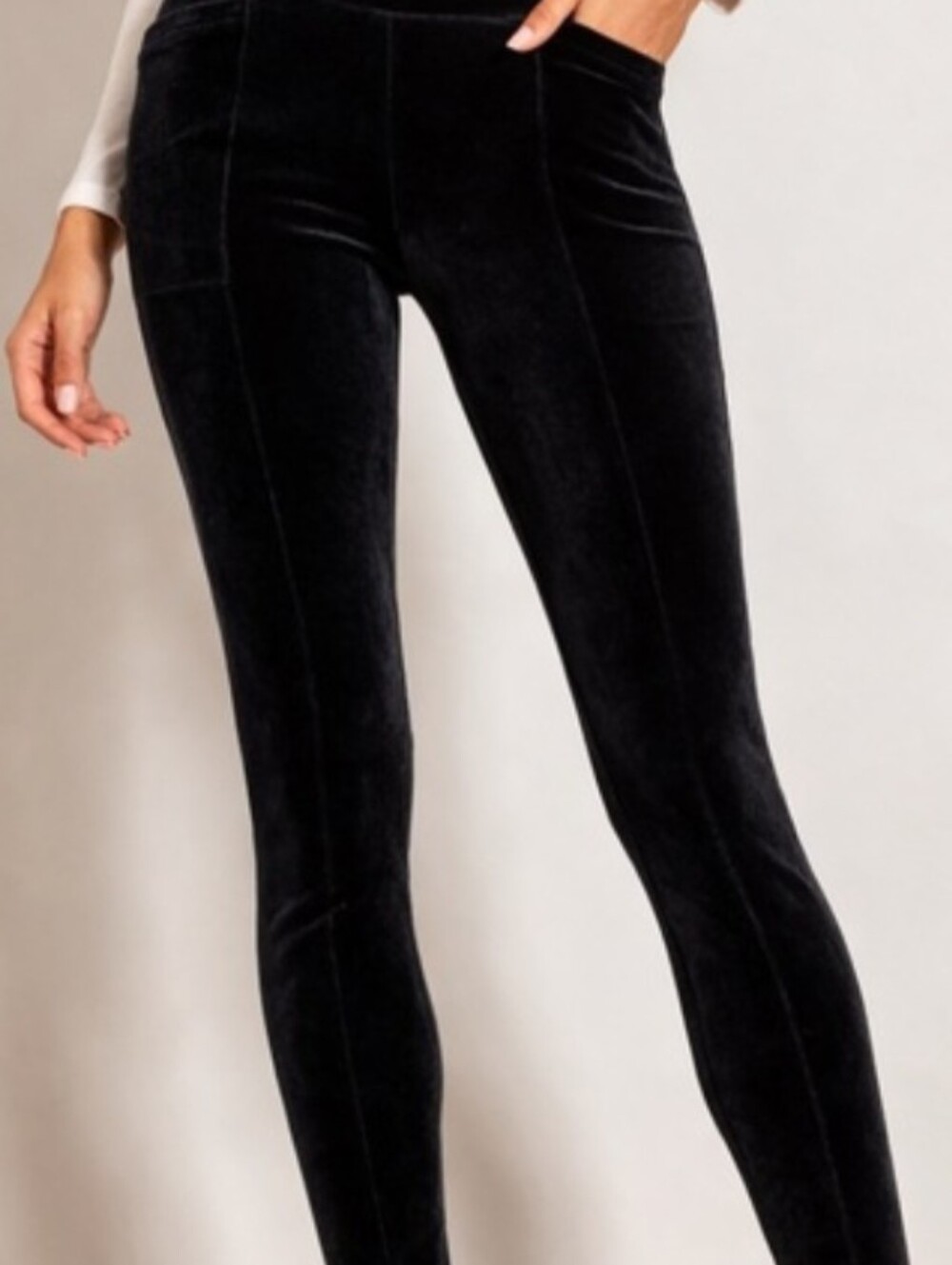 Athleta Black Velvet High-Waist Leggings